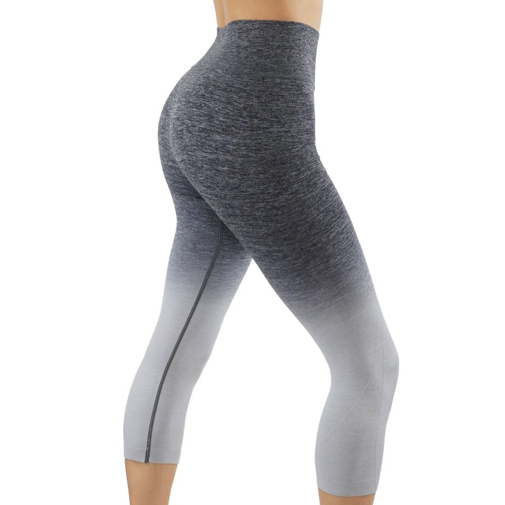 Ombre printed seamless capri leggings yoga pants - Picture 2 of 5